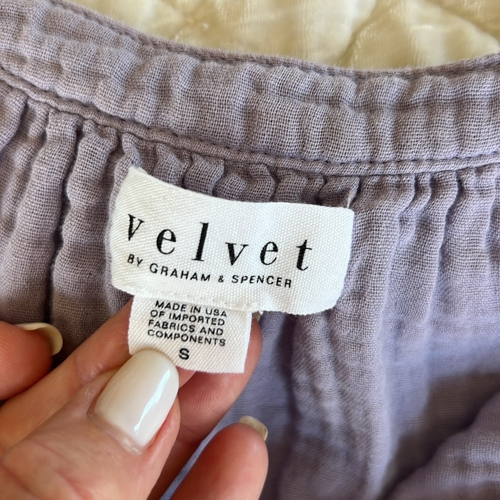 Lavender Velvet brand gauzy sundress size small - Picture 4 of 6